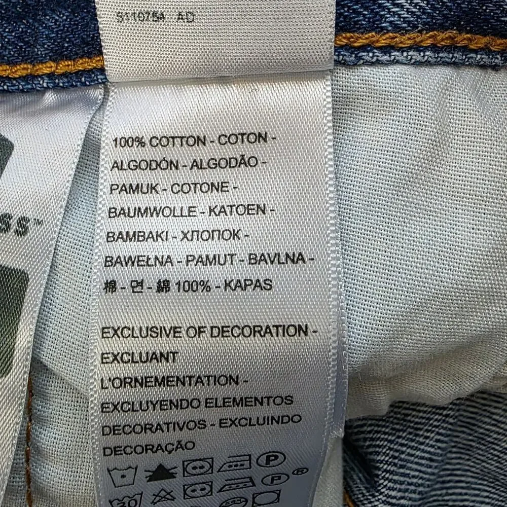 Levi's 501 Jeans Womens 27x26 Distressed Crop Button Fly Straight Leg Blue - Picture 11 of 16